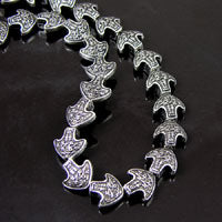 12x12x5mm Antiqued Classic Silver Egyptian Beads, 12in strand