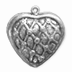 Antique Silver DIAMOND PATCH Heart Charm, pack of 6