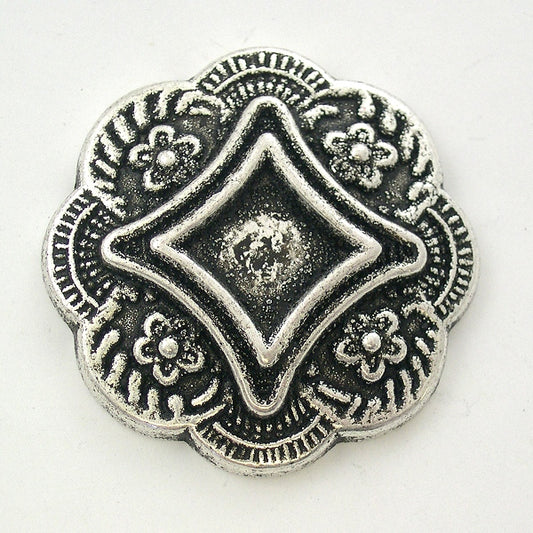38mm Flower Diamond Cabochon, flat back, 14mm bezel pack of 2