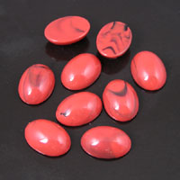 18x13mm Bright Red Marble Acrylic CabochonFlat Back, pk/20