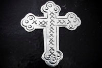 36x31mm Stamped Silvertone Mission Cross , ea