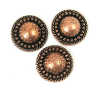 28x9x28mm Antique Copper Finish Faceted Dome Flatback, pkg/3