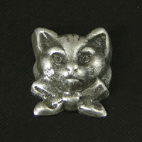 15x12mm Victorian Cat-Kitten Head, Antique Silver  pk/6