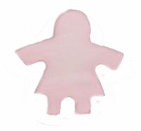 28x27mm Acrylic Girl Silhouette, Pink, pack of 6