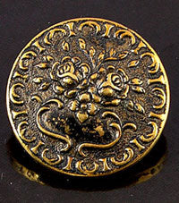 30mm Round Vintage Button, Antique Gold, ea