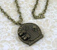 Hobbit Hole / Fairy Wish Door Locket Necklace, 24"