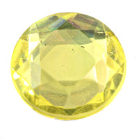 18mm Round Faceted Flatback Lucite Stone, Jonquil AB, pk/4