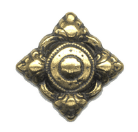 27x27mm Antique Gold Finish Crest Embellishment, EA