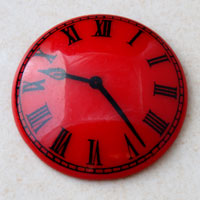 27mm Lucite Red Clock Face, pack of 2