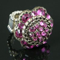 Rose Swarovski Crystal Stretch Ring, 1 each