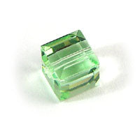 Swarovski Crystal 6mm Square Beads, Crysolite Green, pack of 2