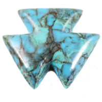 15mm Tri Chevron Cabochon, Turquoise Lucite, (flat back), pack of 12