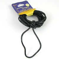 2mm Leather Cord, Black, 3yard/pk