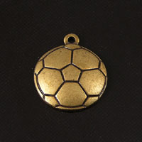12.5mm SOCCER BALL charms, vintage brass, pack of 6