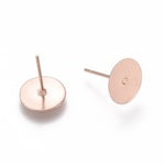 10mm Ear Post, Rose Gold Finish, pack of 12
