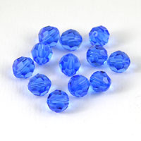 Swarovski Crystal 6mm Round Faceted, Sapphire, pk/12