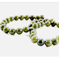 8mm Acrylic Beads, Olive Green, 12in strand