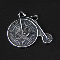 18x15mm Classic Silver Finish Old Bicycle Charm, pk/6