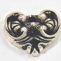 28x24mm(.95x1.11in) Antiqued Silver Victorian Heart Flat Back, ea