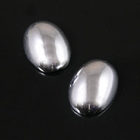 14x10mm Silver Platinum Oval Cabochon, acrylic, pack of 12