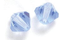 Swarovski Crystal 6mm Bicone Beads, Light Sapphire, Sold by Dozen