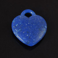 Lapis Lazuli Heart Charms or Pendants, pack of 6