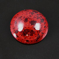 18mm Round Bright Red Marble Acrylic Cabochon, pk/12