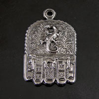 26x37mm(1x1.5in) Hand of Fatima Hamsa Pendant, Antiqued Silver, pk/6