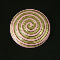 26mm Rose(pink) & Gold Swirl Domed Flatback, pk/6