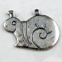 18x14mm Classic Silver Finish Snail Charm, pk/6