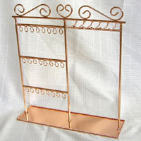 Copper-plated steel Jewelry Display, w/24 loops-n-12 hooks, ea