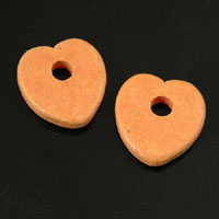 15mm Clay Heart Pendant, Orange, pack of 12