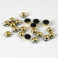 3mm Round Gold Cabochon w/Black Back, pack of 24