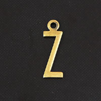 15x6mm Z Letter Charm, Vintage Brass Metal Stamping, pk/6