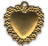 25x26mm Raw Brass Flower Rim Heart w/Ring,Pk/6