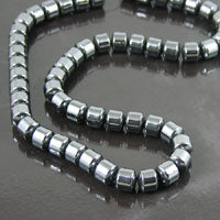 8mm Drum Beads Hematite, 16 inch strand