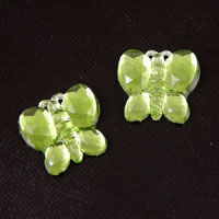 10x9mm Acrylic Peridot Butterfly Stones, PK/12