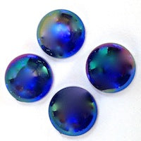 10mm Round Acrylic Cabochons, Blue Sapphire AB, pack of 12
