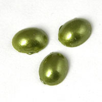 8x6mm Oval Olivine Pearl Acrylic Cabochon, pk/12