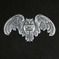 35mm Owl Outspread Wings Charm Pendant, Classic Silver, pack of 5