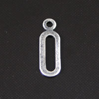 15mm O Letter Charm, Classic Silver Metal Stamping Charm, pack of 6