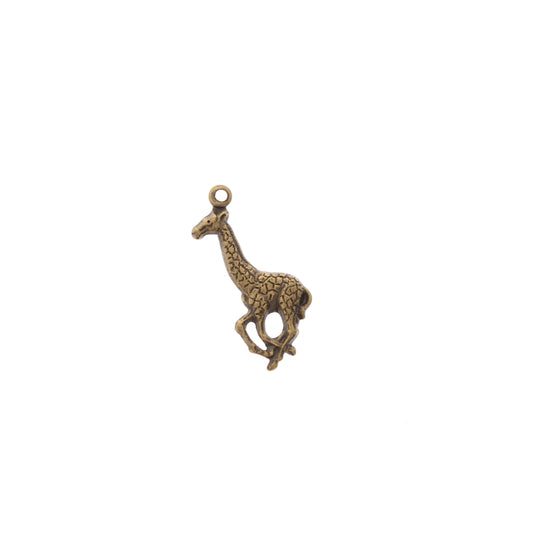 23mm Left Giraffe Charm, Vintage gold, Pack of 6