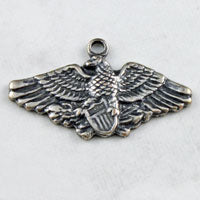 19x11mm Classic Silver Finish Eagle Charm, pk/6