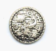 21 mm Button, Marine Life 2 hole sew on, Silver or Gold plated, Made in Germany, 4 each