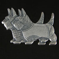 40x30mm Scottie Dogs, Classic Silver pk/6