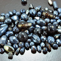 6-16mm Metallic Black Glass Bead Mix  assortment