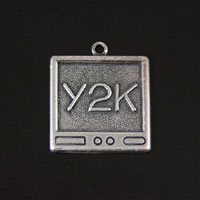 19x19mm Y2K Computer Charm, Classic Silver, pk/6