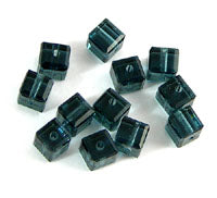 Swarovski Crystal 4mm Square Beads, Montana Blue, pk/12