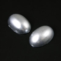 14x10mm Oval Silver Pearl Acrylic Cabochon, pk/4