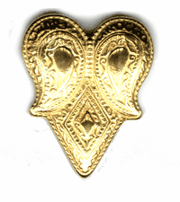 43x35mm Gold Finish Double Paisley/Diamond, EA